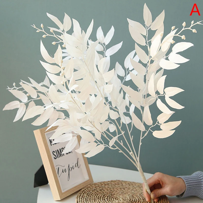 Artificial Leaves Bouquet Fake Willow Jungle Wedding Backdrop Decoration Christmas Faux Foliage Vine Party Home Decor Plant Xmas