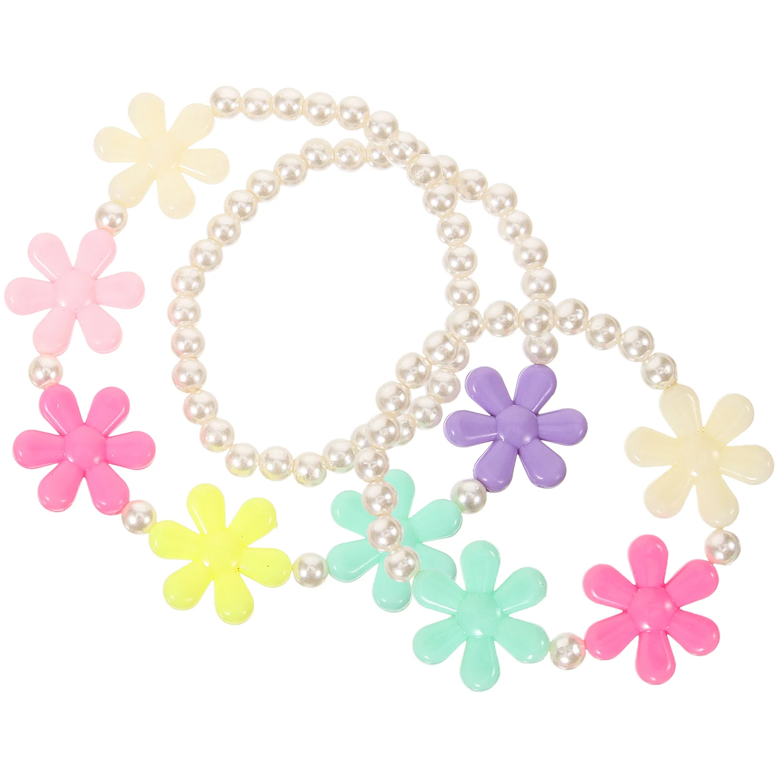 

Pearl Necklace Bracelet Lovely Jewelry Set for Kids Girl Children's Girls Beads Necklaces
