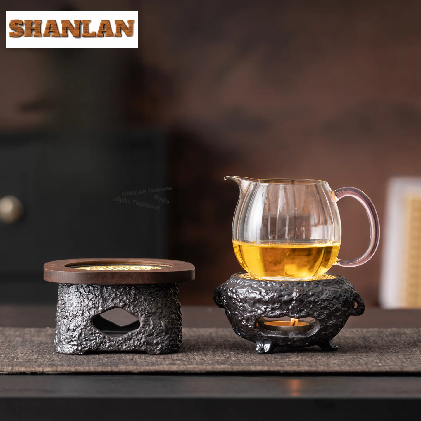 

Kiln Fambe Begonia Tea Warmer Holder Candle Heater Stove Household Kettle Stand Boiling Water Carbon Furnace Teaware Decoration