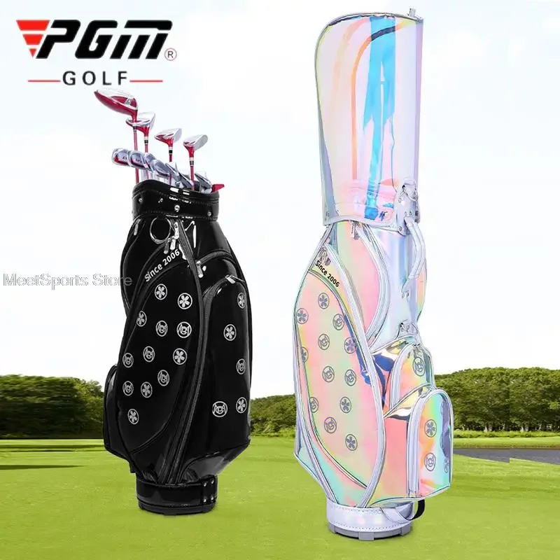 Pgm Golf Bags Waterproof Women Portable Handbag Large Capacity 13-14 Golf Clubs Travel Package Colorful Laser Backpack Bag