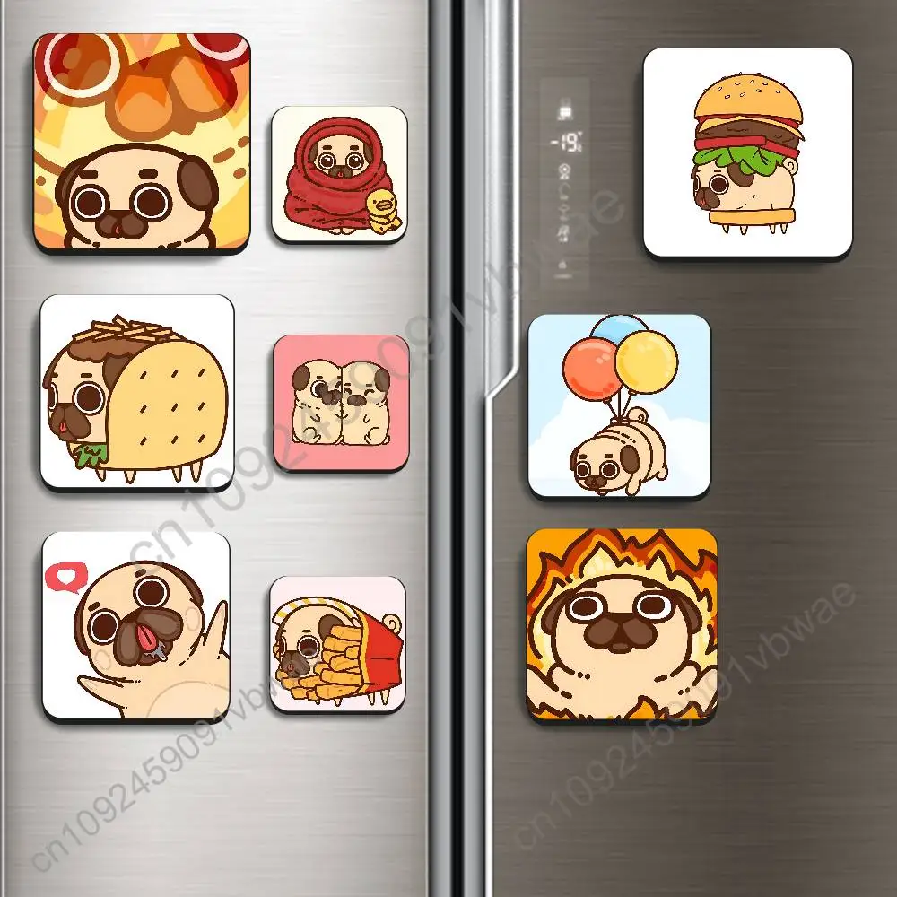 

Light beige short hair Puglie BestSelling Refrigerator Magnetic Sticker Fridge Magnets Adhesive to Metal Surfaces Leaves