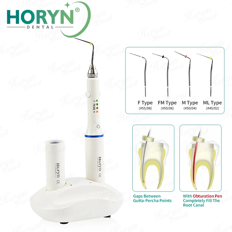 Dental Gutta Percha Endodontic Obturation Systems Endo Heated Pen Cordless Wireless with 4 Tips And 2 Batteries 110V/220V