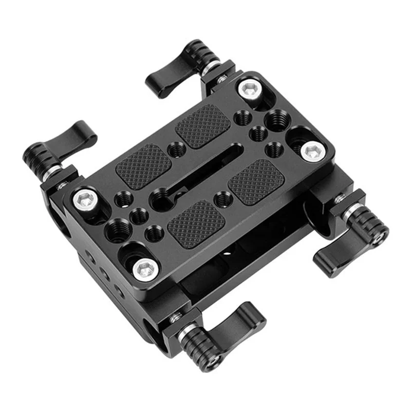

-MEOF Camera Mounting Plate Tripod Monopod Mounting Base Plate With 15Mm Rod Clamp Railblock For Rod Support / Dslr Rig Cage