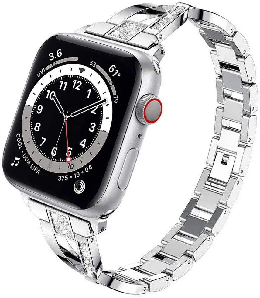 Women Strap For Apple Watch 8 Band 45mm 41mm 42mm 38mm 40mm 44mm Link Bracelet Correa For iWatch Ultra 49mm Metal Diamond Strap