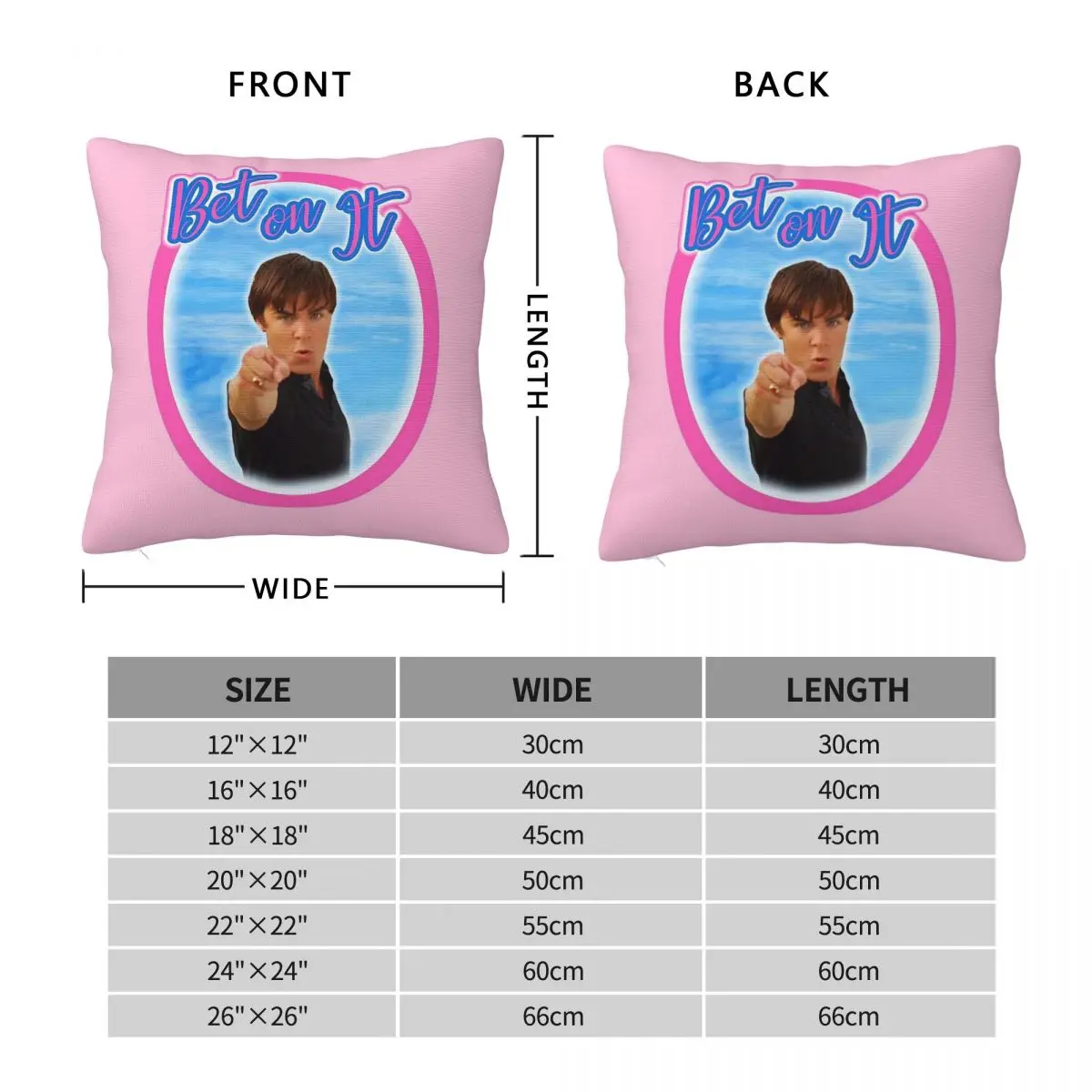 High School Musical Troy Bolton Square Pillowcase Polyester Linen Velvet Creative Zip Decor Sofa Cushion Cover