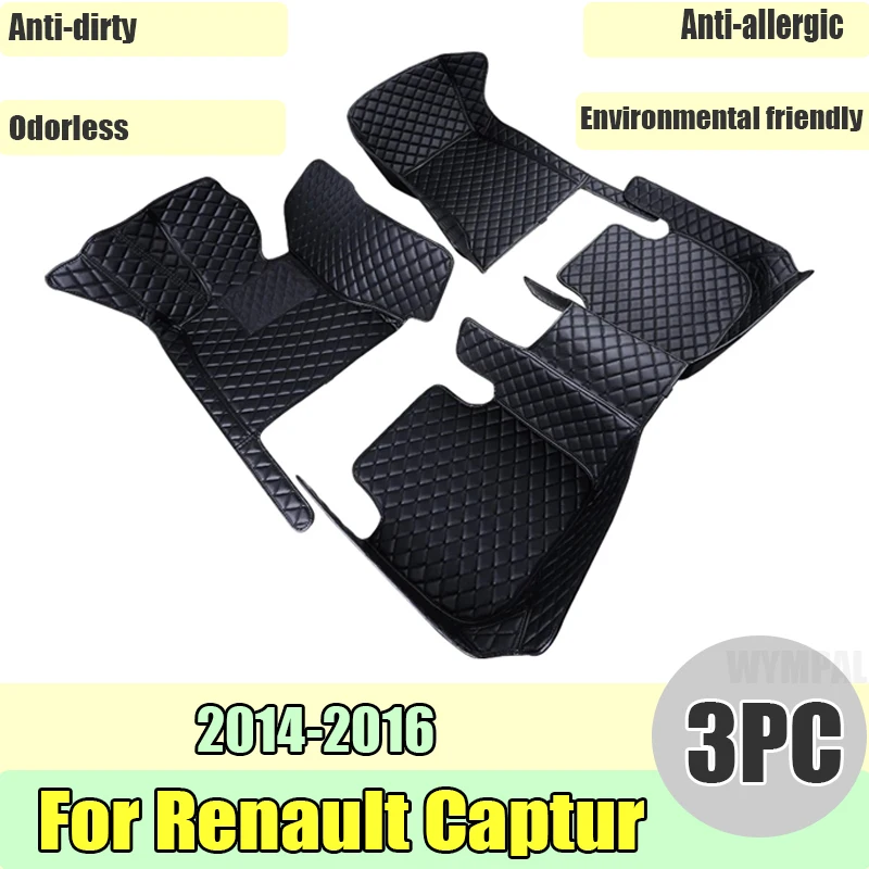 Custom Car floor mats for Renault Captur 2014 2015 2016 2017 auto foot Pads automobile carpet cover