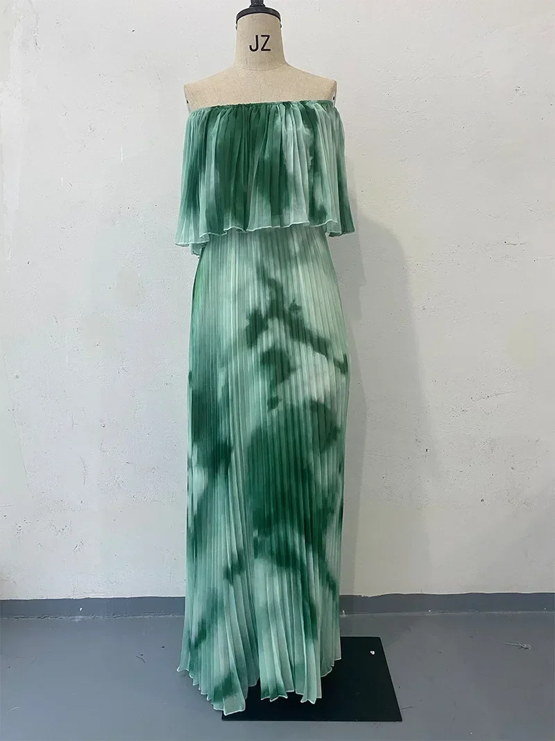 Summer Women Printing Long Dress Slash Neck Boho Kaftan Eid Vestidos Largos Off Shoulder Robe Casual Dresses Jalabiya 2025