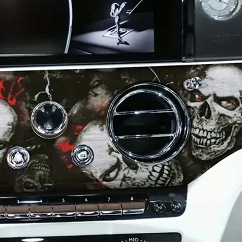 Car Tuning Stickers Waterproof Skull Cartoon Printed Sticker Self-adhesive Red Camouflage Motorcycle Car Color Change Vinyl Wrap view 2