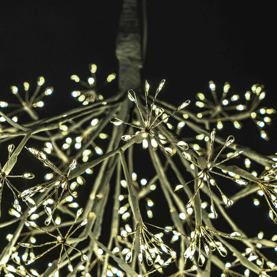 192LED Hanging Dandelion LED Light Outdoor Golden LED Firework Fairy Light Copper Wire Starburst String Light