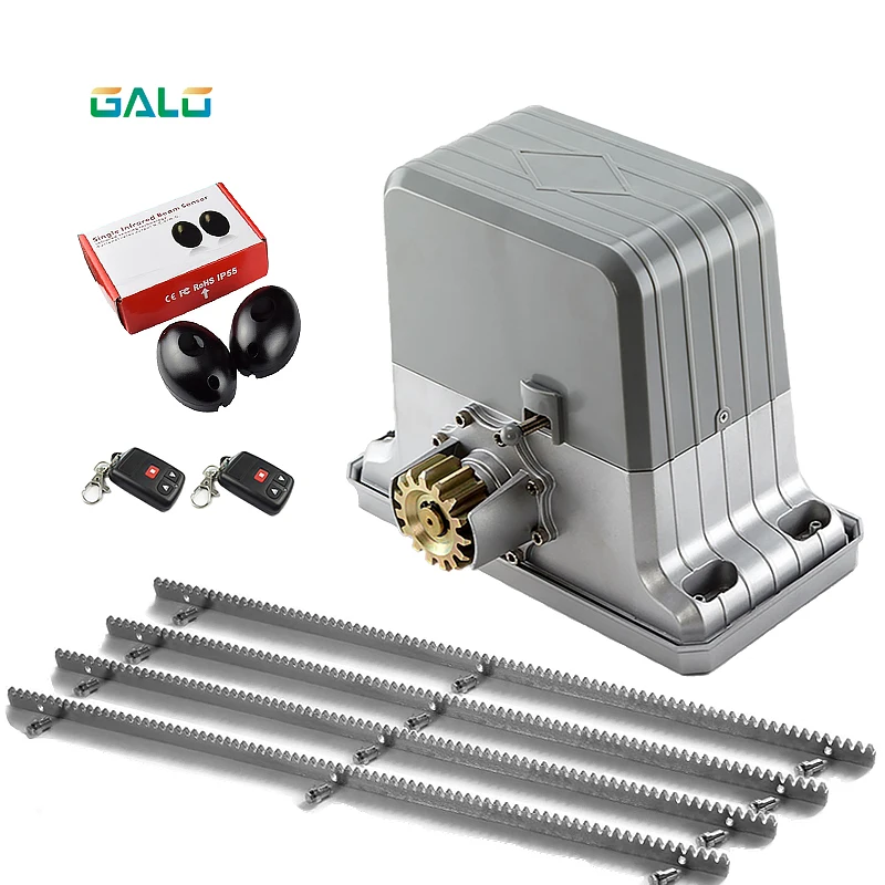 Galo AC220V Automatic Sliding Gate Opener Drive Gate For 3600LBS 1800KG Door Gate With 4M Steel Rack