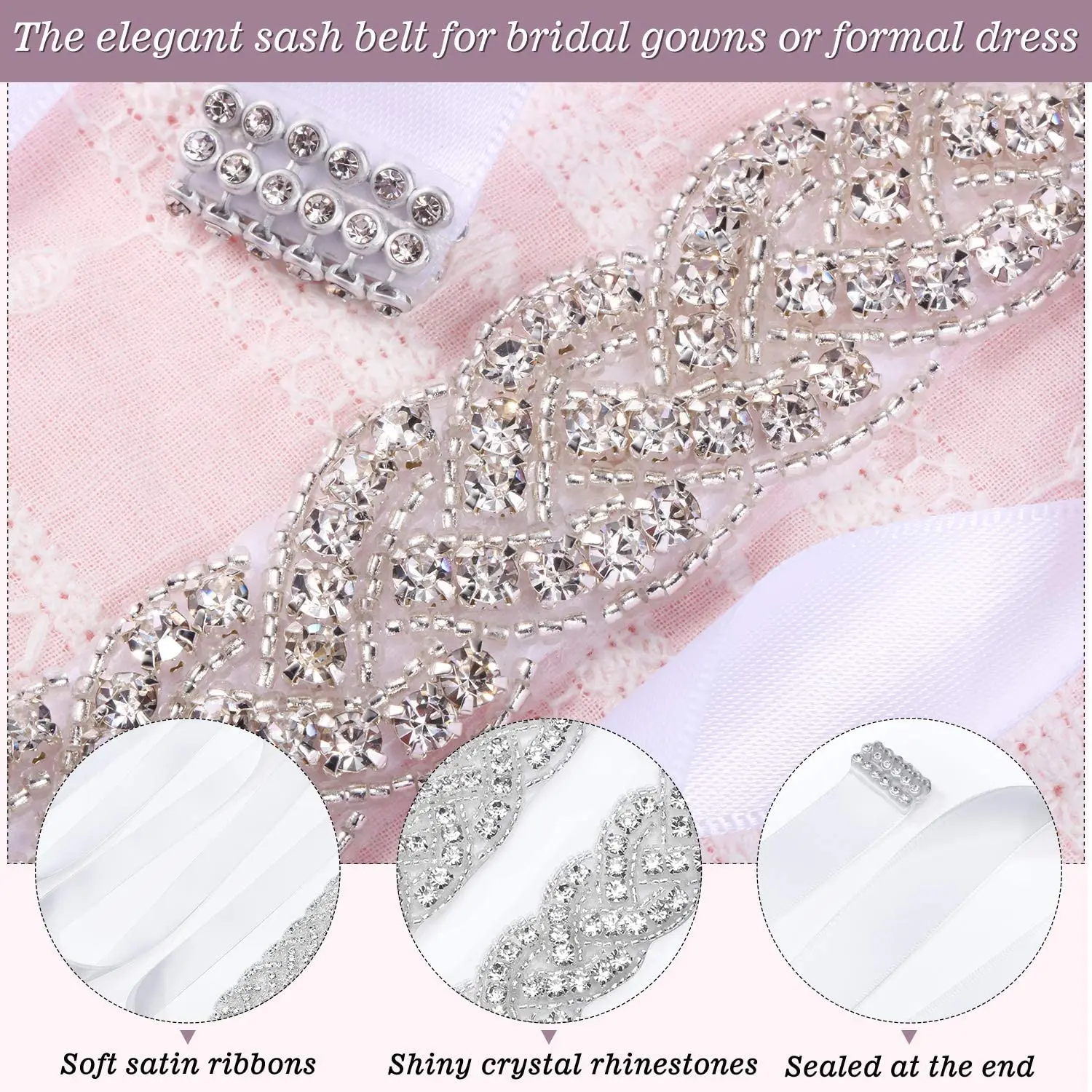 TRIXY S216 cinture da sposa da sposa cintura di strass di cristallo fascia per abito da damigella d'onore per accessori da donna abito abbinato cintura fatta a mano