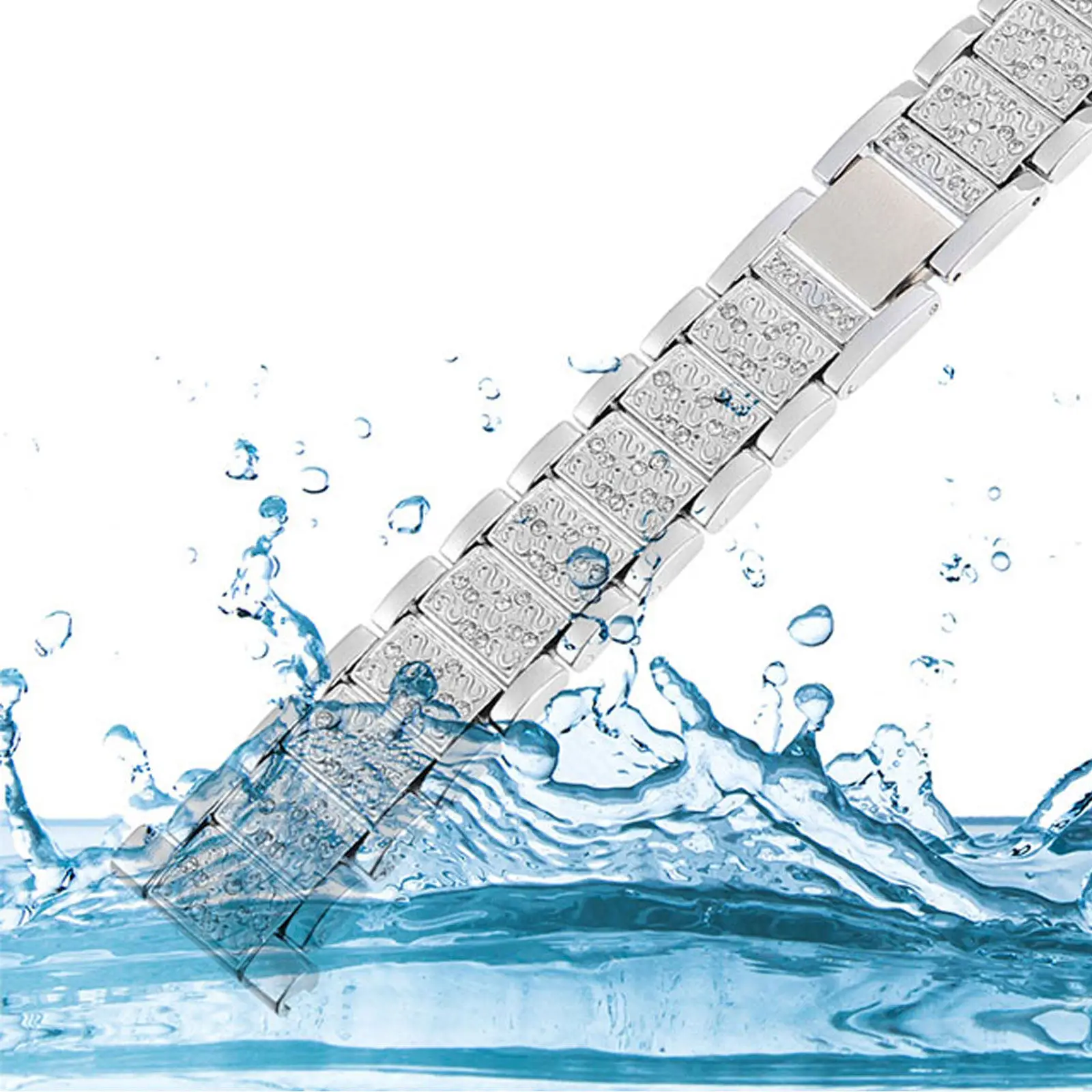 Premium Rhinestone Watch Strap Handcrafted Metal Band Comfortable Slim Design Unisex Replacement Wristband for Luxury Watches