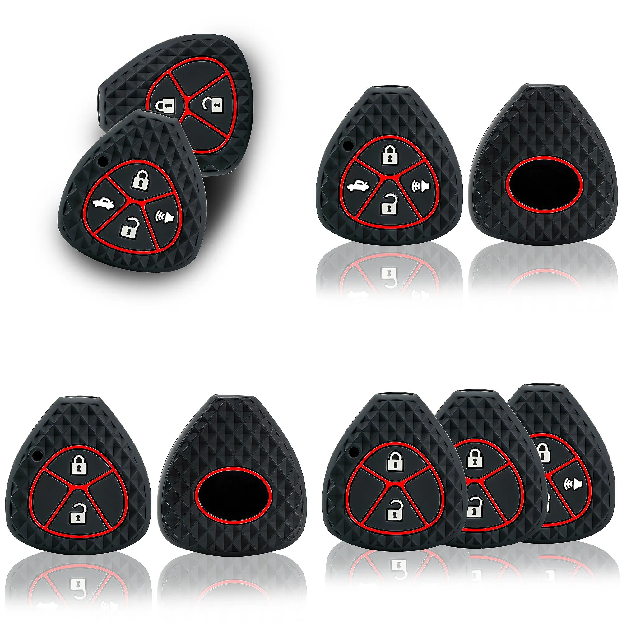 Key Holder Case for Toyota Yaris/Vitz Auris Mk I 2007 Corolla Verso Hilux 7 RAV4 Porte Camry Car Key Cover Keychain 2/4 buttons