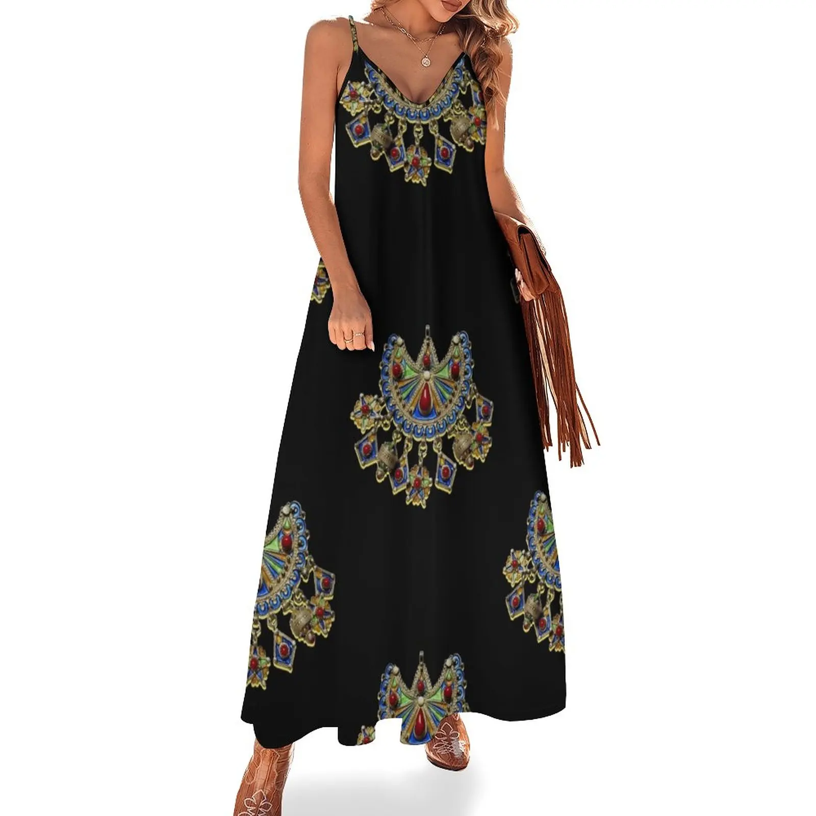 Kabyle jewelry Sleeveless Dress bandage dress women clothes Long dresses