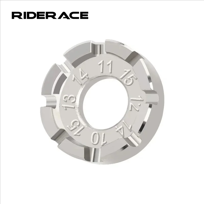 Llave para pezón de radios negra para bicicleta, ranura de 8 vías profesional para herramienta de servicio de reparación de Ciclismo de Carretera, llave ajustadora de llanta de rueda