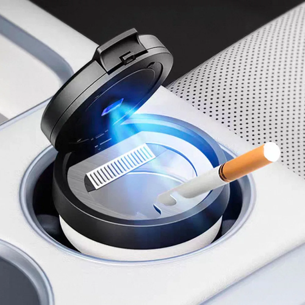 For GWM Tank 300 2026 Car Ashtray With LED Light Sealed Anti‑Fly‑Ash Cigarette Holder Alloy Liner Interior Accessories