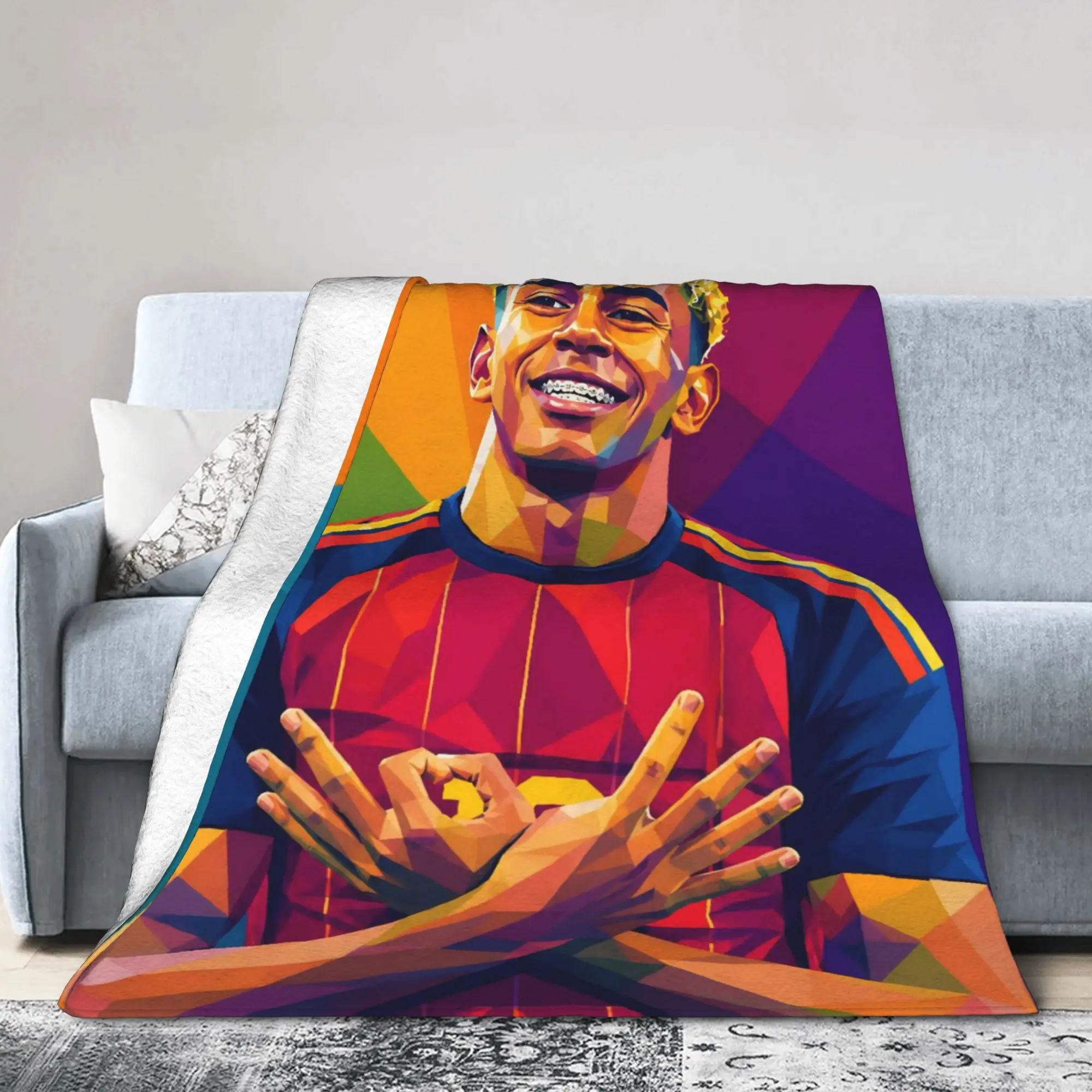Football L-Lamine Yamal Spain Blanket Fleece Summer  Multi-function Lightweight Throw Blankets for Sofa Bedroom Bedding Throws