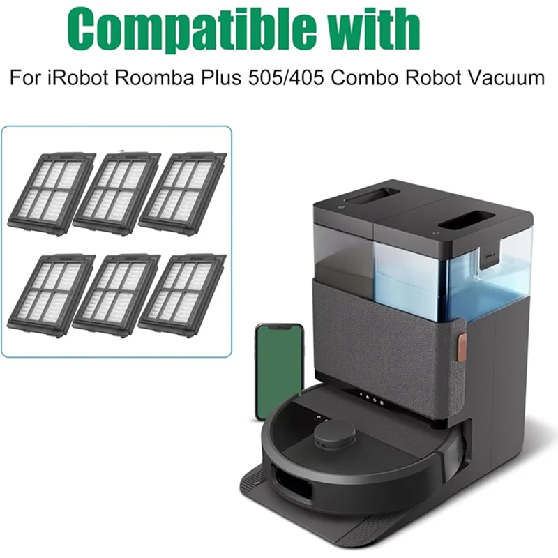 

B98A-для Irobot Roomba Plus 505 Combo/405 комбинированный сменный фильтр Hepa, 6 шт., аксессуары для пылесоса