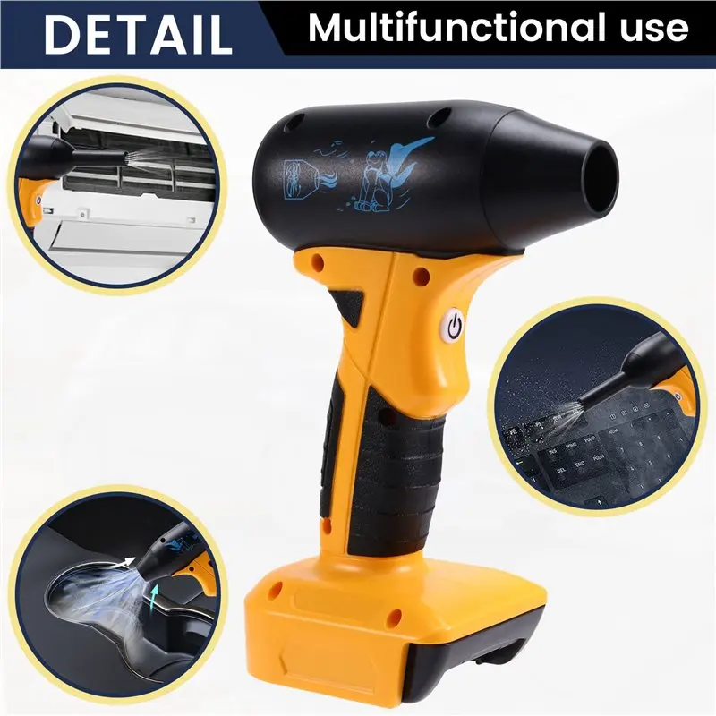ABKJ-2X For 18V 20V Battery Electric High Power Dust Blower 4 Gear Adjust Cordless Air Blower Brushless Power Tool