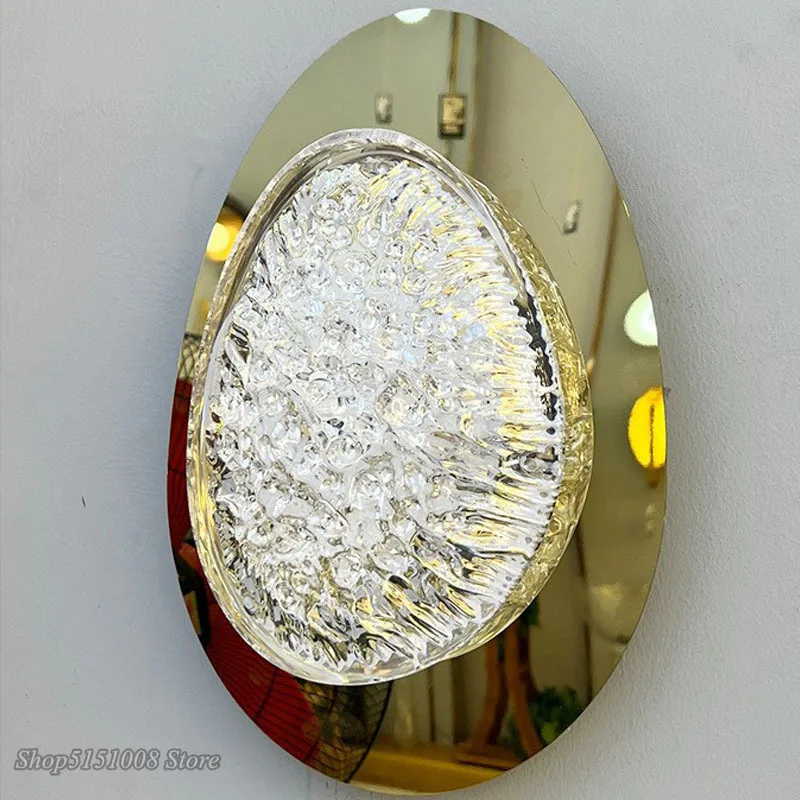 Crystal Platinum Art Wall Lamp Bedroom Bedside Lamp Optical Acrylic Living Room Simple and Modern wall light Aisle Corridor Lamp