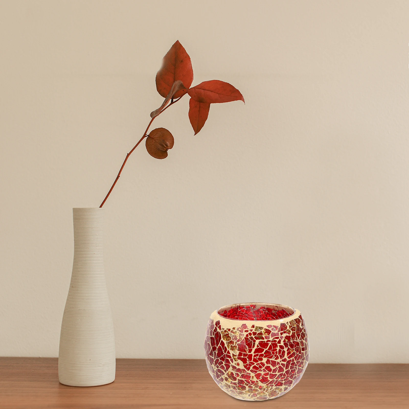 

European Vintage Glass Holder Valentine's Day Romantic Decoration Red Tea Lights Table Centerpiece Wedding Birthday Gift