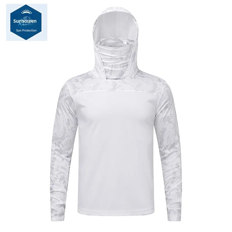 Summer Ultra-thin Tshirts Sun Protection Lightweight Mesh Patchwork Camouflage Ice Silk Sports Elasticity Surface Fishing Tees