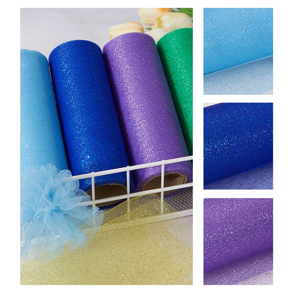 15cm X 10 Yards Shinning Tulle Fabric Roll Chair Sashes Bow Table Runner Swag DIY for Wedding Party Birthday Event Decoration