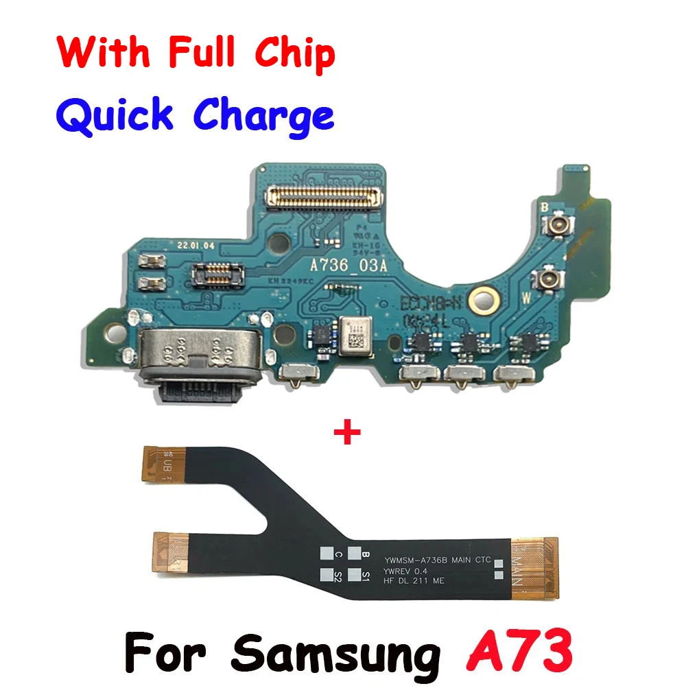 For Samsung A33 5G A34 5G A54 5G A73 USB Charging Port Mic Microphone Connector Main Motherboard LCD Flex Cable Replacement Part