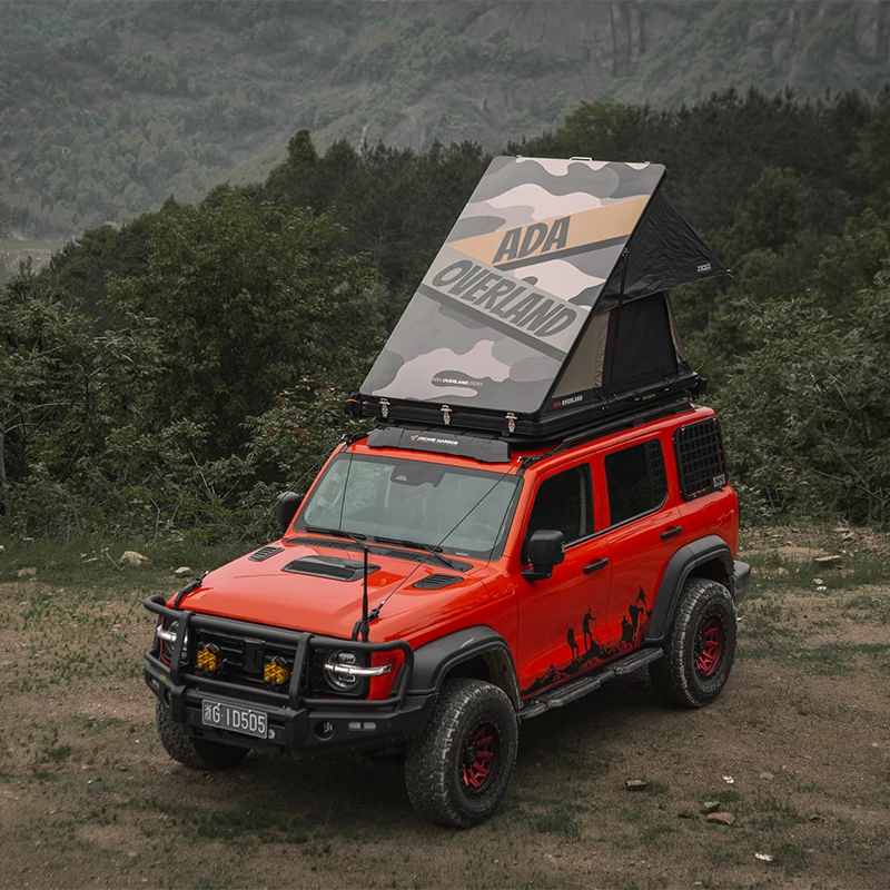 

Triangle Shape Aluminum Hard Shell Automatic Rooftop Tent Hot Selling Overland Camping Tent High Quality