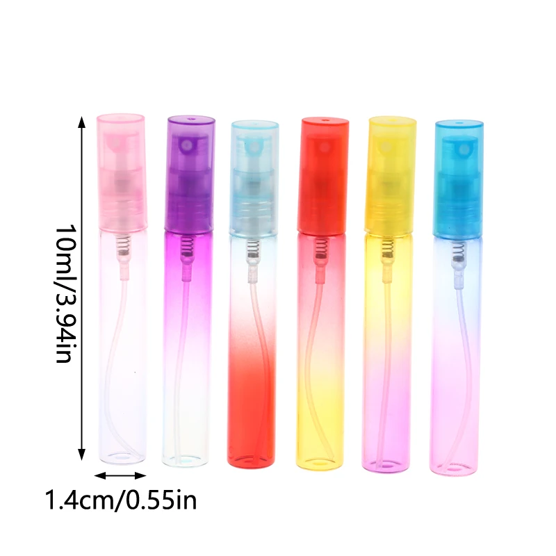 1Pc 8ml Mini Colorful Refillable Glass Spray Bottle Atomizer Container Portable Perfume Pump Bottle Travel Spray Bottles