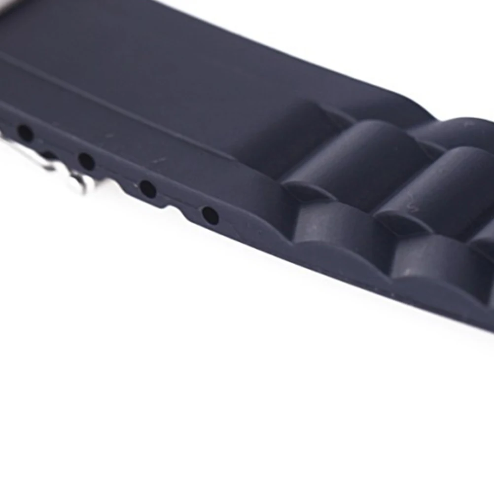 

Silicone Watch Strap 22mm Black Deployment Buckle Folding Clasp Elbow Watchb Durable Comfortable Eco Friendly for Watches