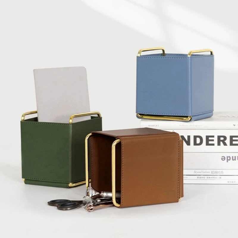 E9LB حامل مستحضرات التجميل الجلدي العتيق لصندوق حامل جهاز التحكم عن بعد للمنزل سعة كبيرة