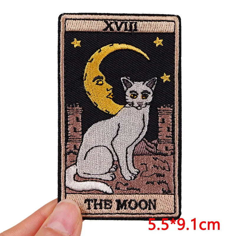 Jacket/Backpack Embroidery Patch DIY Tarot Embroidered Patches On Clothes Badges Punk Animal Patch Iron On Patches For Clothing