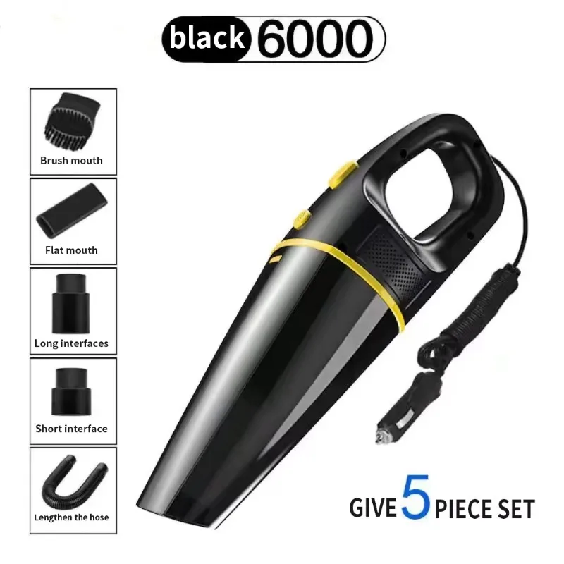 مكنسة كهربائية لاسلكية محمولة عالية الطاقة قابلة لإعادة الشحن بقدرة 6000 مللي أمبير في الساعة لغرفة النوم، مكنسة كهربائية صغيرة محمولة للسيارة