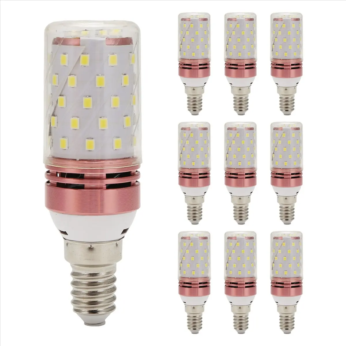 Super Sale 10Pcs E14 LED Corn Bulb 12W Corn Bulb Replace Halogen Lamps Small Screw-in Smart Energy Efficient Bulb Neutral Light