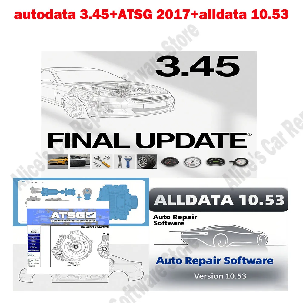 

3 IN 1 obd2 scanner Autodata 3.45 Multi-languages wiring diagrams data+ ATSG 2017 Unit Failure Detection+ Alldata 10.53 Software