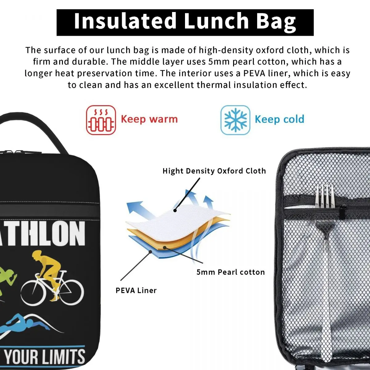 Triathlon Swimming Cycling Running Insulated Lunch Bag for Women Kids Leakproof Food Boxes Thermal Lunch Box Tote