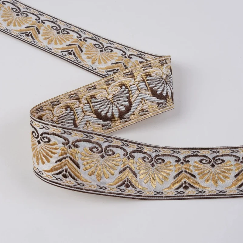 25M/Lot 3cm Wide Flower Embroidery Jacquard Lace Ribbon Curtain Accessories Pillow Edge Garment Sofa Lace Belt DIY Sewing