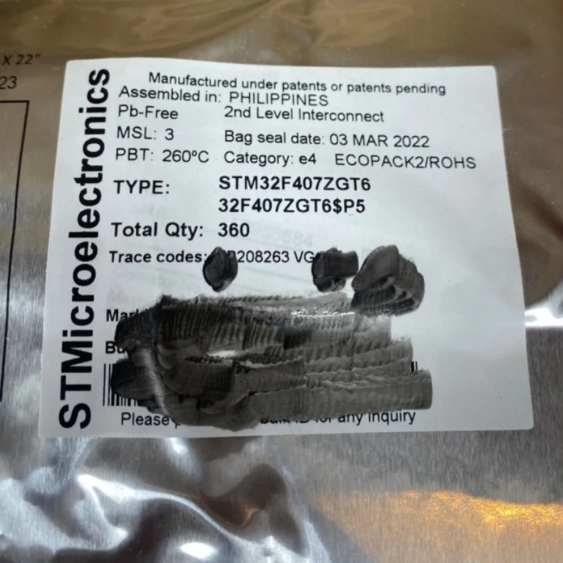 New Original STM32F407IGT6 STM32F407ZGT6 STM32F407ZET6 LQFP176 LQFP144 Microcontroller Chipset