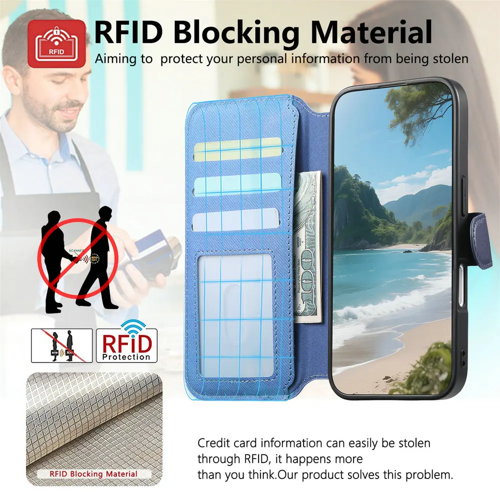 حافظة محفظة جلدية بسحاب قابل للفصل لهاتف آيفون 17 Air 16 15 14 13 12 11 Pro Max 16E 5G غطاء فاخر لهاتف آيفون 16 Plus Etui #2