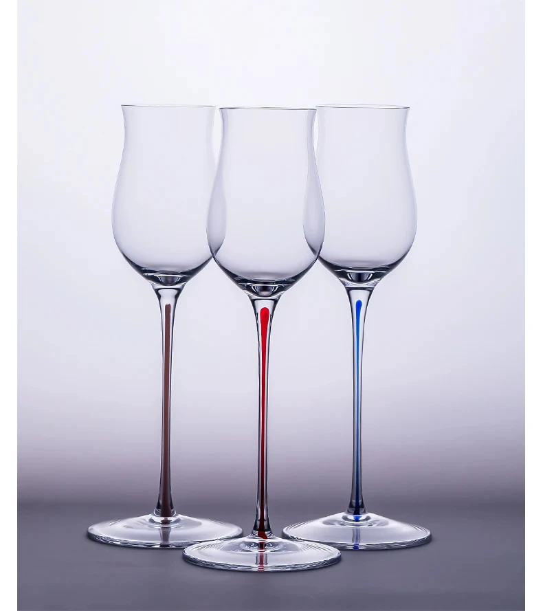 Handmade Crystal Glass Whiskey Smell Tasting Glass Tasting Glass Sweet Wine Glass Red Rod Flared Wine Glass