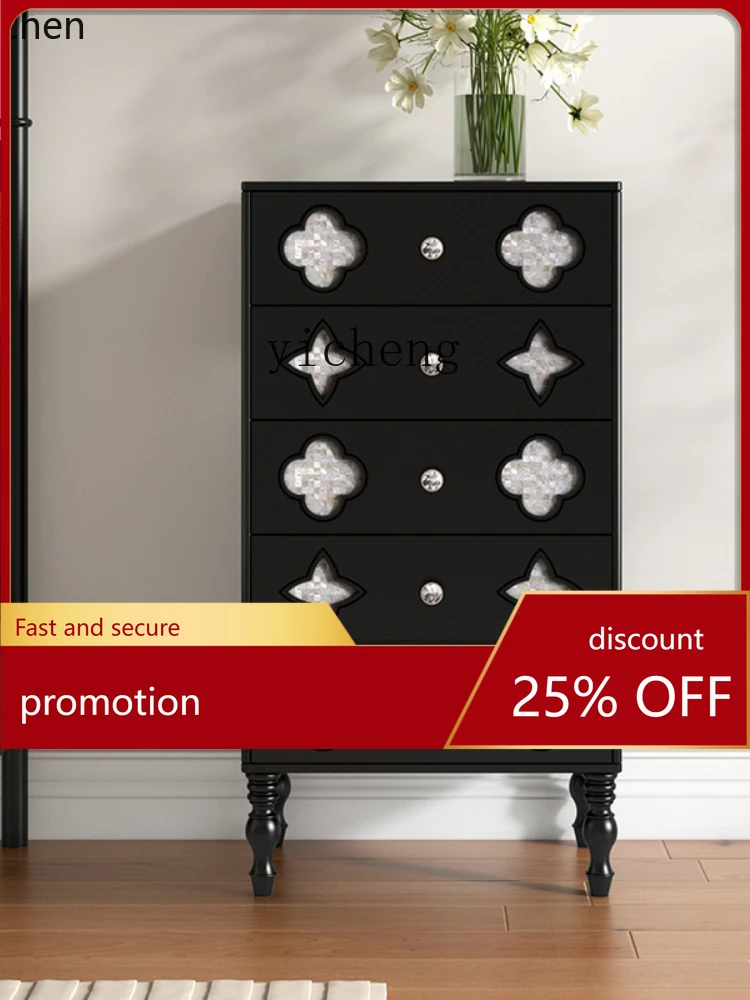 YFY Clover Solid Wood Flannel Chest of Drawers Storage Cabinet Bedroom Boycase Wall Living Room