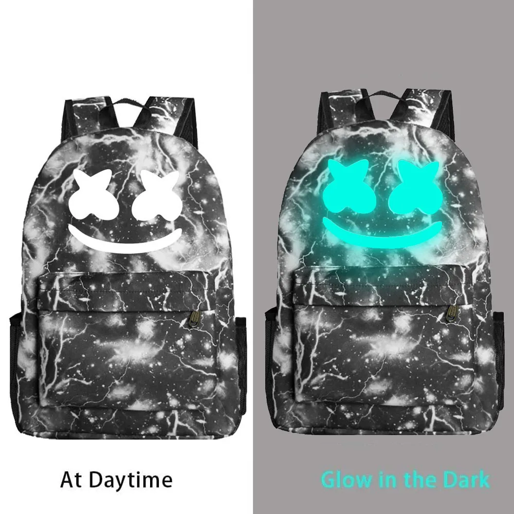 Smile Luminous Laptop Backpack for Shcool Rhombic Pattern Rucksack Mochila Hombre Bookbag