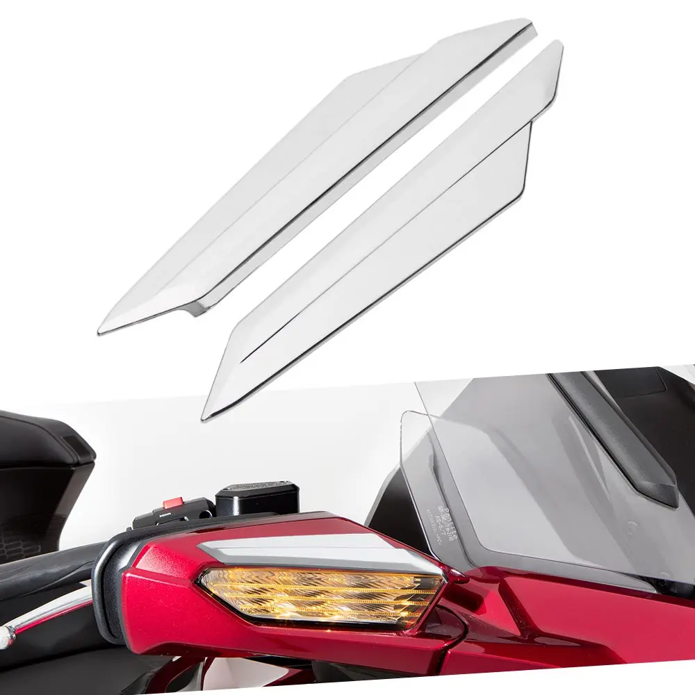

2 Pc Side Mirror Decorative Trim Cover Fits For Honda Gold Wing Dct Tour Tour Airbag Dct Tour Dct 2018-2025 Abs Plastic Chrome