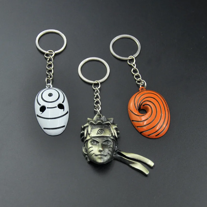 Anime Ninja Keychain Tobi Obito kakaxi Akatsuki Madara Uchiha Pendant Key Chain Mini Mask Car Keyring Jewelry Gift