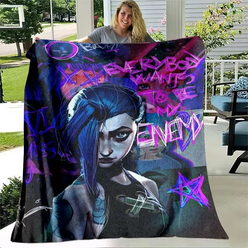 Jinx Arcane: League of Legends Cooling Blanket Lightweight Comfortable Soft Breathable Ultra Warm Blanket Bedding Travel Bedding