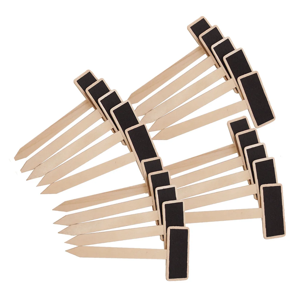 

20Pcs Mini Wooden Chalkboards Poplar Wood Garden Plant Labels Price Tags Message Boards Party Wedding Mini Chalkboard