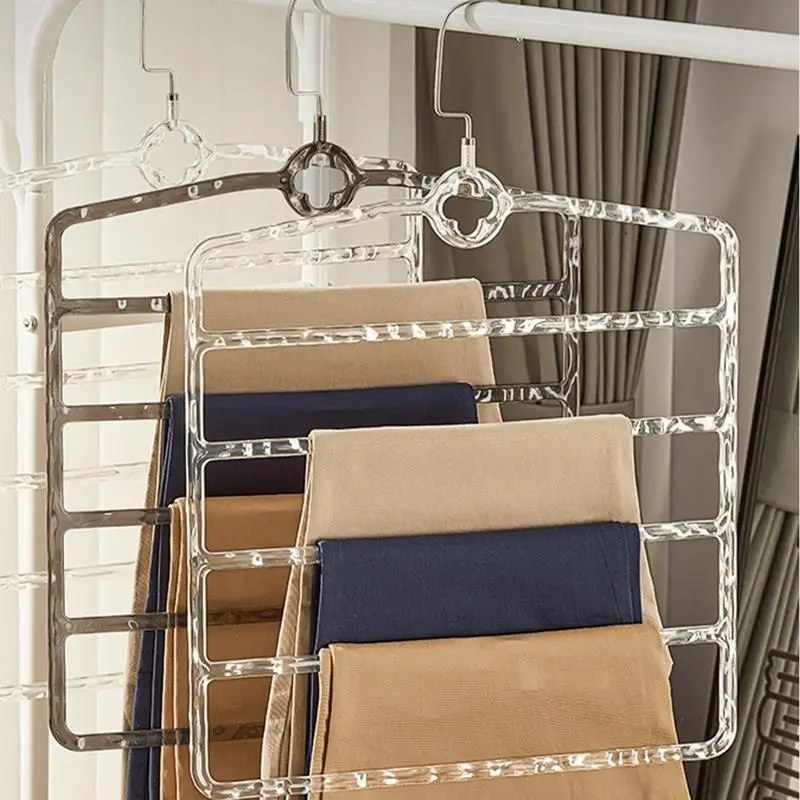 Pants Organizer Jean Hangers Multifunctional Wardrobe Organizer Cloth Holder 5-Tier Ultra-Thin Closet Hangers bedroom Accessory