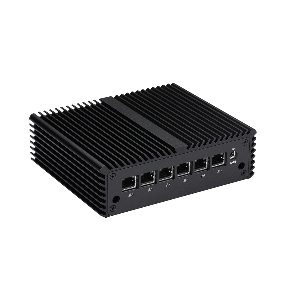 Mini PC Qotom Q30900G6-S08 Celeron Pentium Core i3 i5 con 6 puertos LAN de 2.5G, ordenador sin ventilador