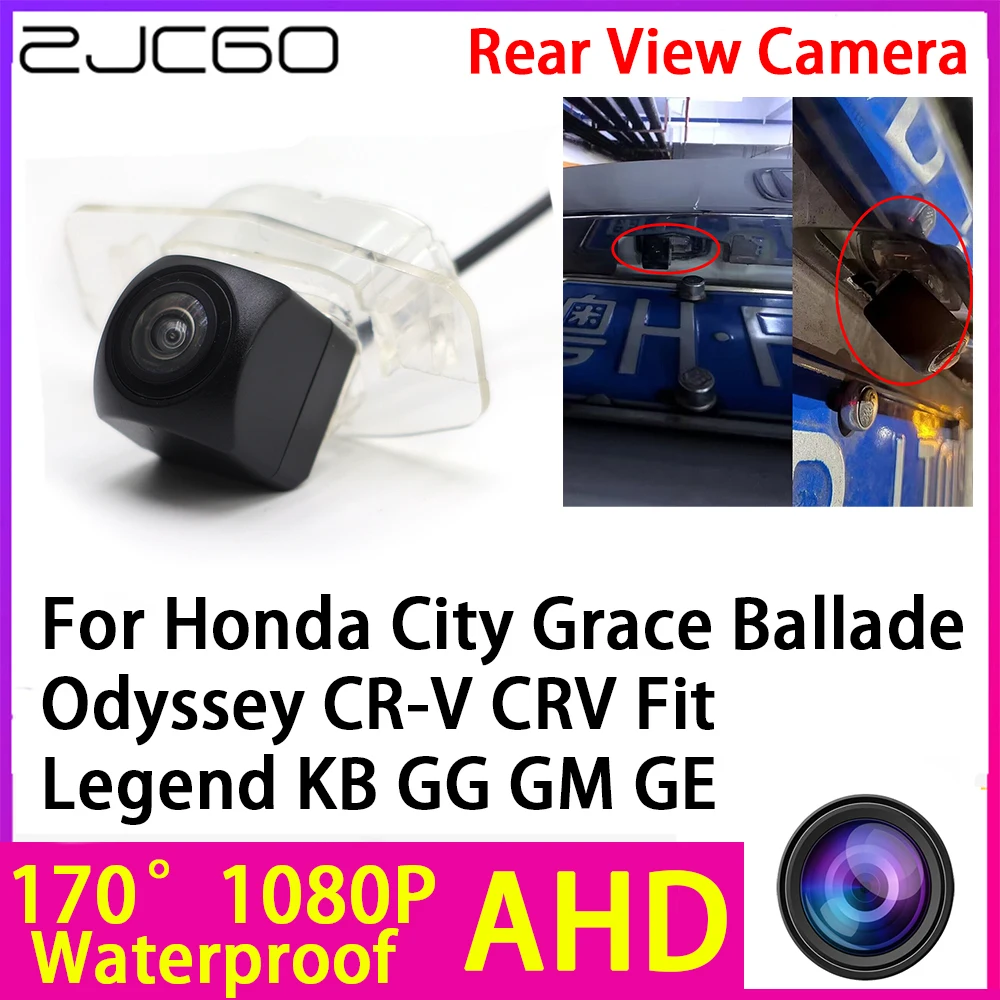 

ZJCGO AHD 1080P Reverse Rear View Camera Night Vision for Honda City Grace Ballade Odyssey CR-V CRV Fit Legend KB GG GM GE